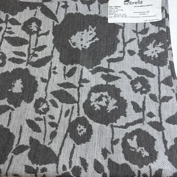 2 Sunbrella Fabric Upholstery Samples Both 26"x26" Brown & Green W/Leaves - Picture 3 of 5